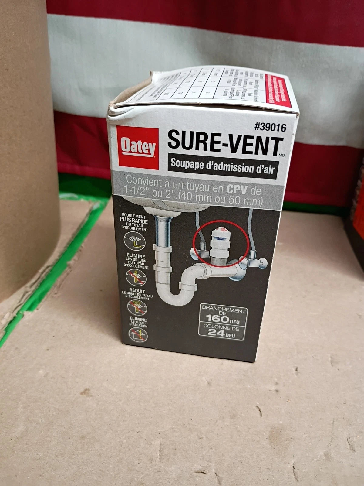7pk Oatey 39016 Sure-Vent Air Admittance Valve PVC 1-1/2 New Open Box