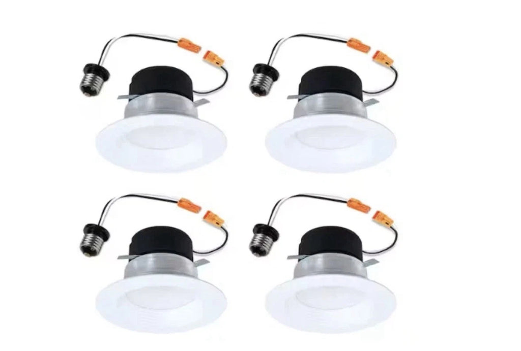 Halo 4" LED Recessed Baffle Trim 4-Pack 5CCT 2700-5000K 700lm Dimm