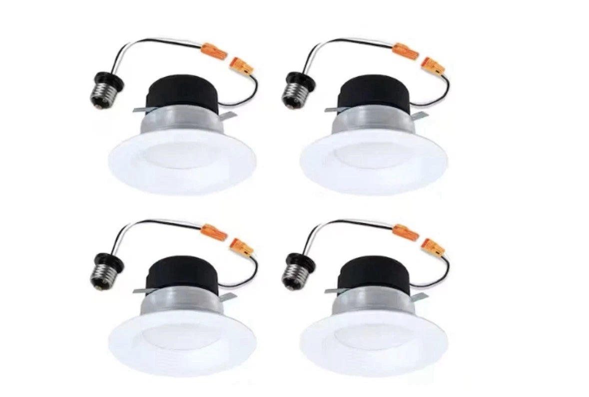 Halo 4" LED Recessed Baffle Trim 4-Pack 5CCT 2700-5000K 700lm Dimm
