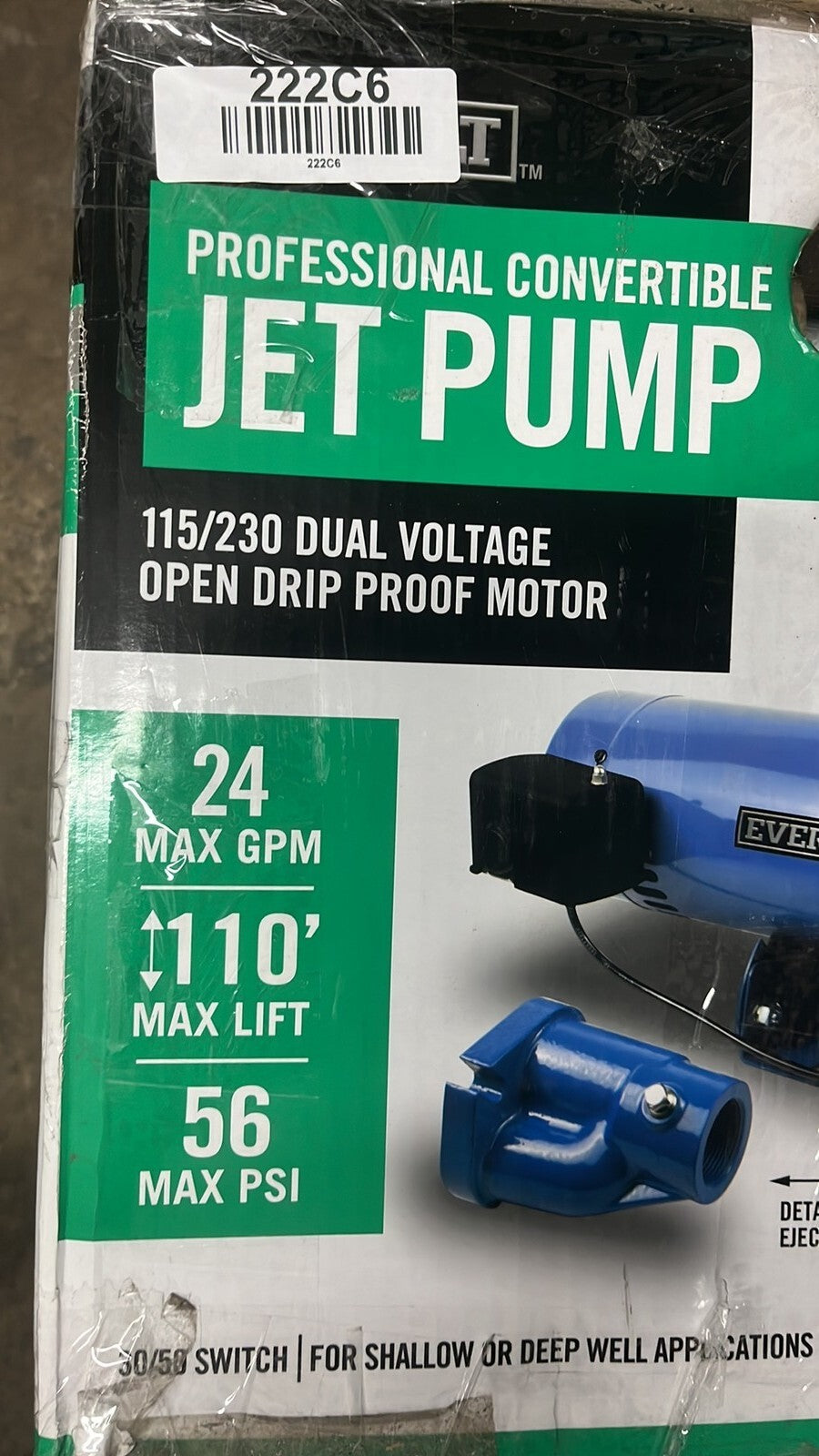 Everbilt HDCWJ10, 1 HP Professional Convertible Jet Pump PARTS ONLY