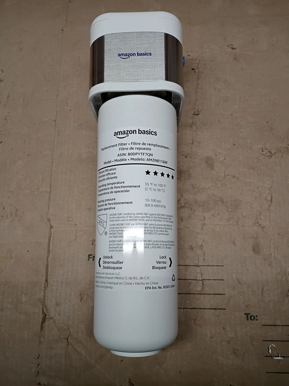 Amazon Basics Under Sink Water Filter System - Model AMZN8116RF Open Box