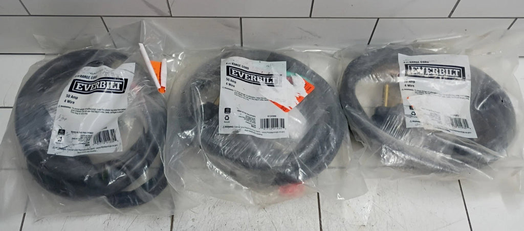 3-PACK Everbilt 61245HD 4ft Range Stove Cord Plug 50 Amp 4 Wire 4 Prong New