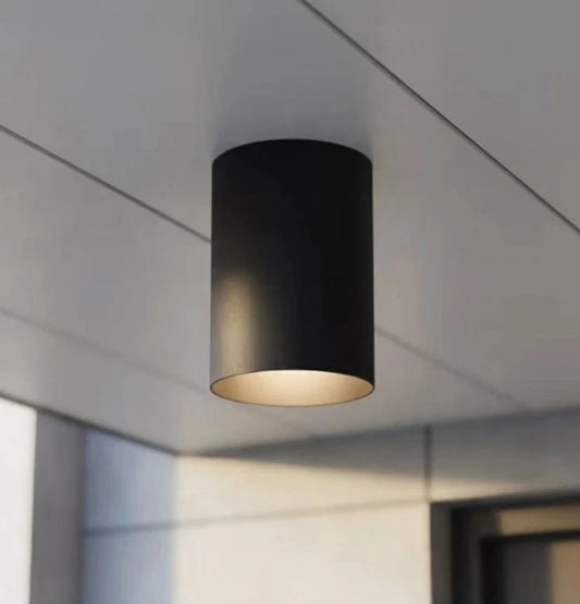 Progress Lighting Cylinder 1 Light Flush Mount Outdoor Ceiling Fixture - 5" W OB