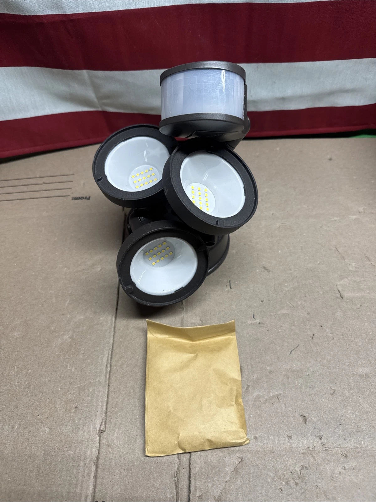 Halo Triple Head Motion Activated Security Floodlight Bronze TGS3S403MRRB