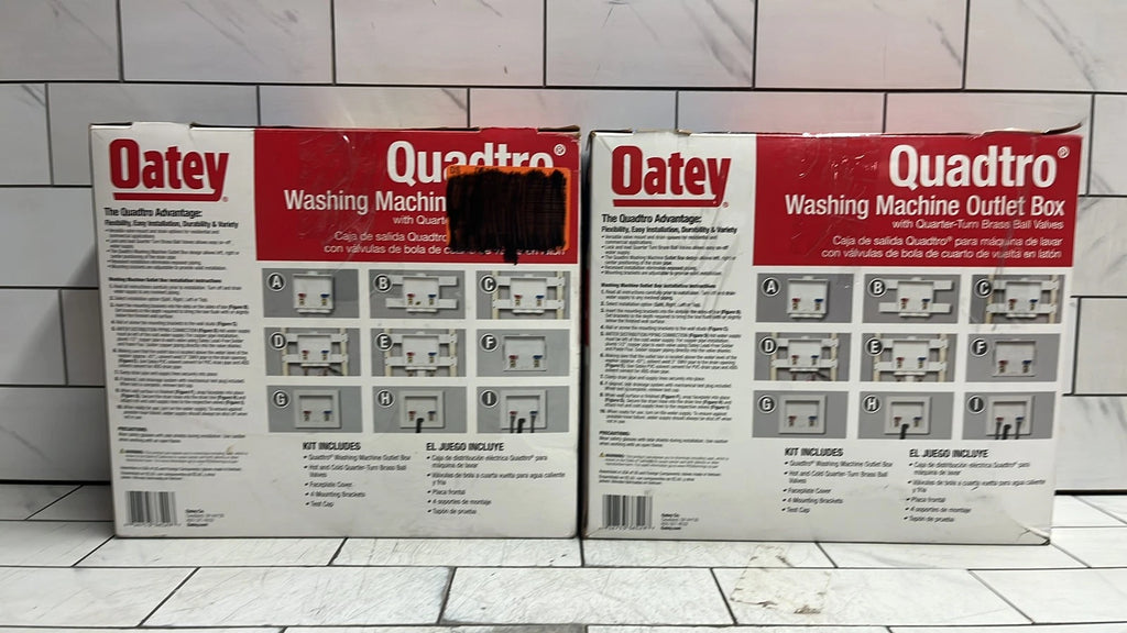 QTY of 2 Oatey 38529 Washing Machine Outlet Box 1/2 sweat Connection Brass