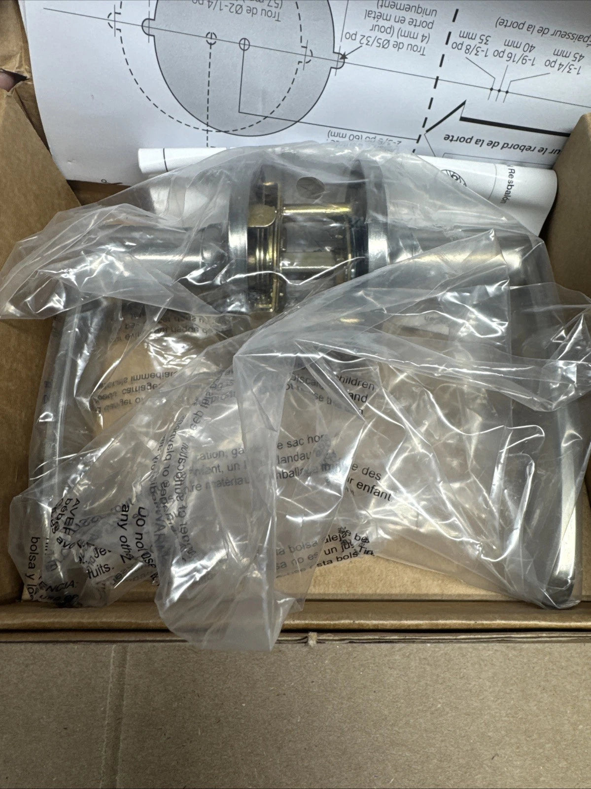 Straight Door Lever, Passage, Satin Nickel, 1-Pack