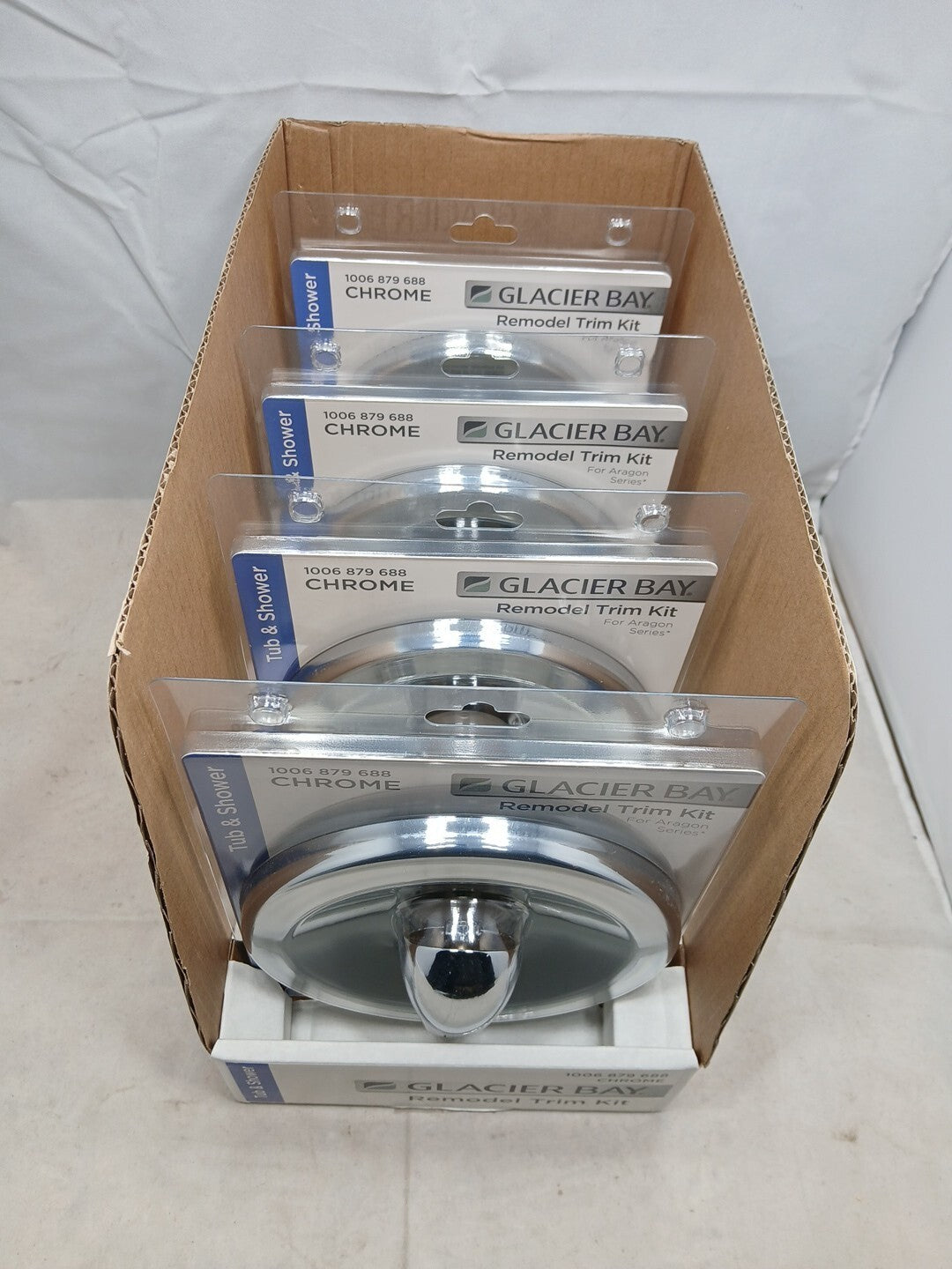 4-PK Glacier Bay 864790 Tub Shower Remodel Trim Kit Chrome 1-Handle 1006 879 688