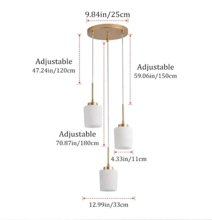 Aiwen 13" 3-Light Kitchen Island Pendant Farmhouse Ceiling Light Hanging Lamp OB