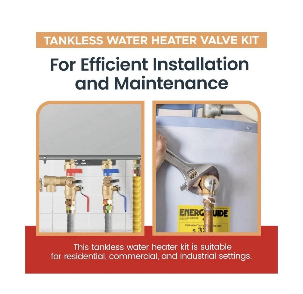 CMI Inc - 3/4 Inch IPS Female Threaded Complete Tankless Water Heater Valve Kit