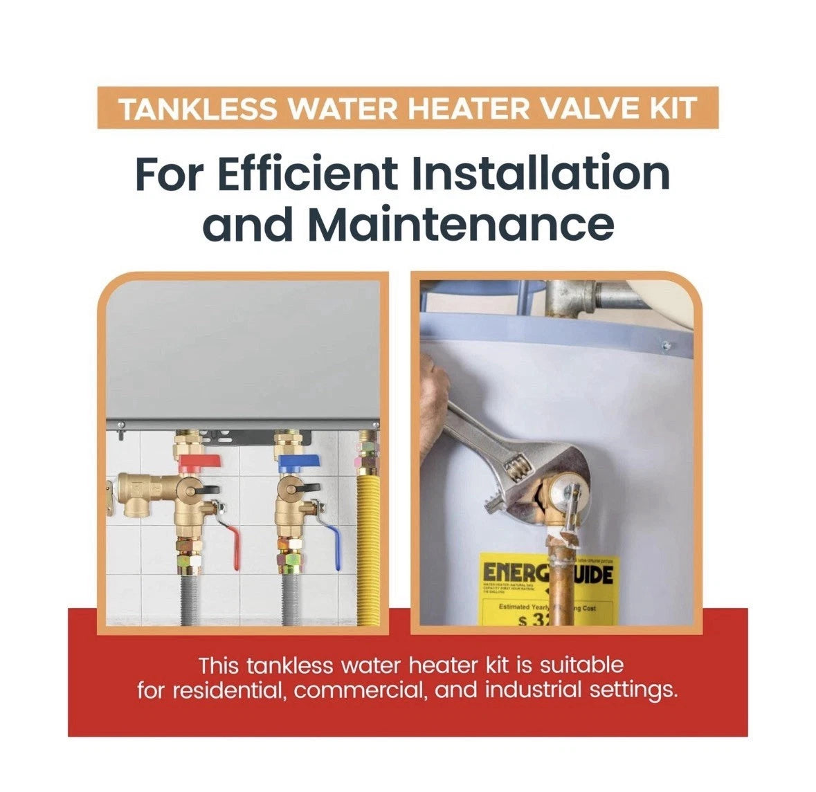CMI Inc - 3/4 Inch IPS Female Threaded Complete Tankless Water Heater Valve Kit