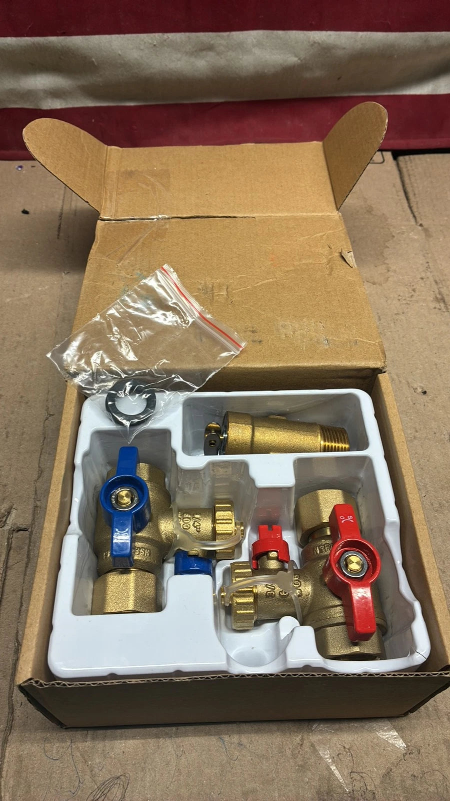 Rheem RTG20326 Brass Service Valve Kit 3/4" FIP Union x FIP, OB