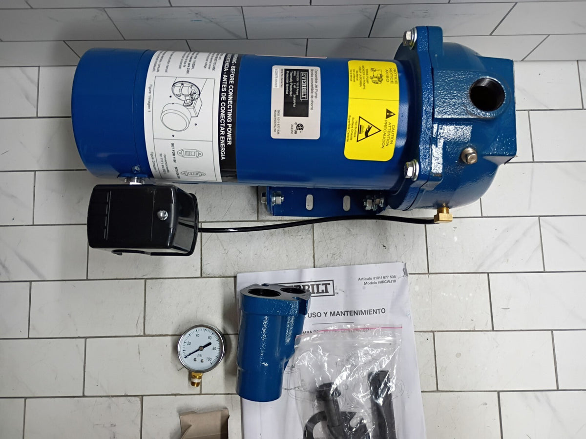 Everbilt HDCWJ10 1 HP Professional Convertible Jet Pump. NEW OPEN BOX READ DESCR