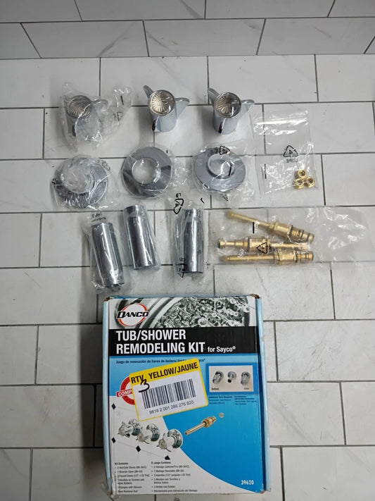 Danco 39620 Tub & Shower Trim Kit for Sayco Faucets 3-Handle Chrome Open Box.