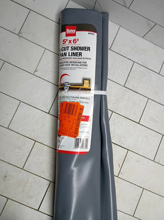 Oatey 41631 Gray PVC Shower Pan Liner 5 ft. x 6 ft Open Box.