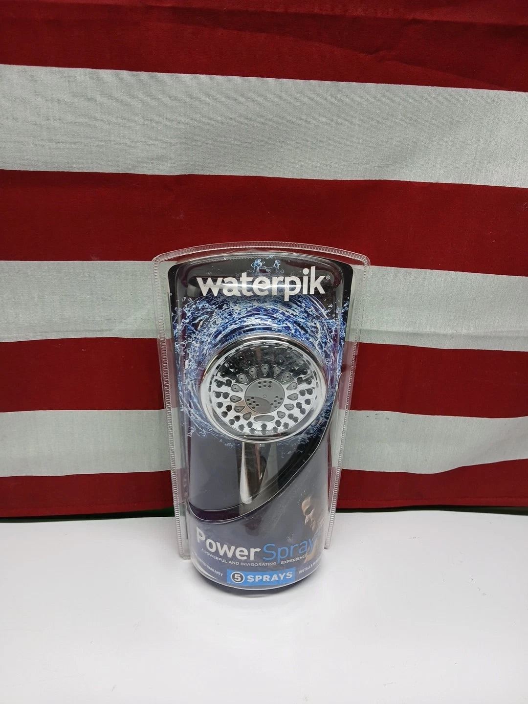 Waterpik 5-Spray 3.5 in. Single Wall Mount Low Flow Handheld Shower Head Chrome