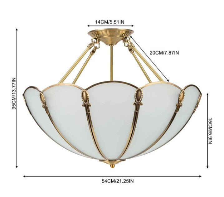 Gold Vintage Ceiling Light, 100-240v Glass Ceiling 4-light Pendant Lighting OB