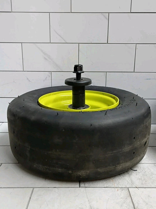 Front Wheel with Tire for Ryobi Z42Li 80v Zero Turn Mower + Axel & Spacers Used