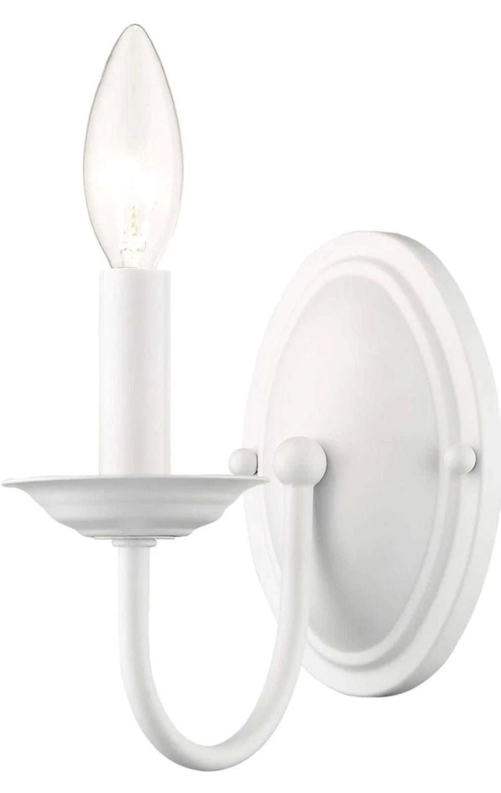 Livex Lighting 4151-03 Williamsburg 1-Light Wall Sconce, White