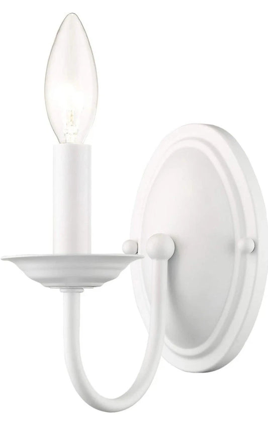Livex Lighting 4151-03 Williamsburg 1-Light Wall Sconce, White
