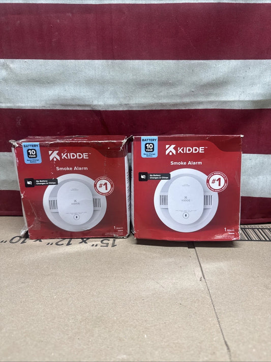2PK Kidde 20SD10 10-Year Battery PoweredDetect Smoke Alarmw/Photoelectric Sensor