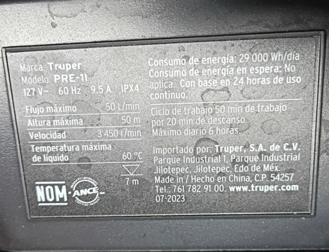 TRUPER PRE-11 Water Pressure Booster System For Parts Only
