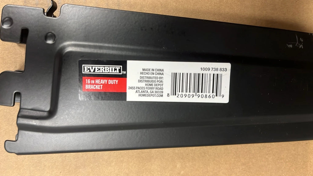 36 pack Everbilt 90860 16” HEAVY DUTY ADJUSTABLE SHELF BRACKETS -Black