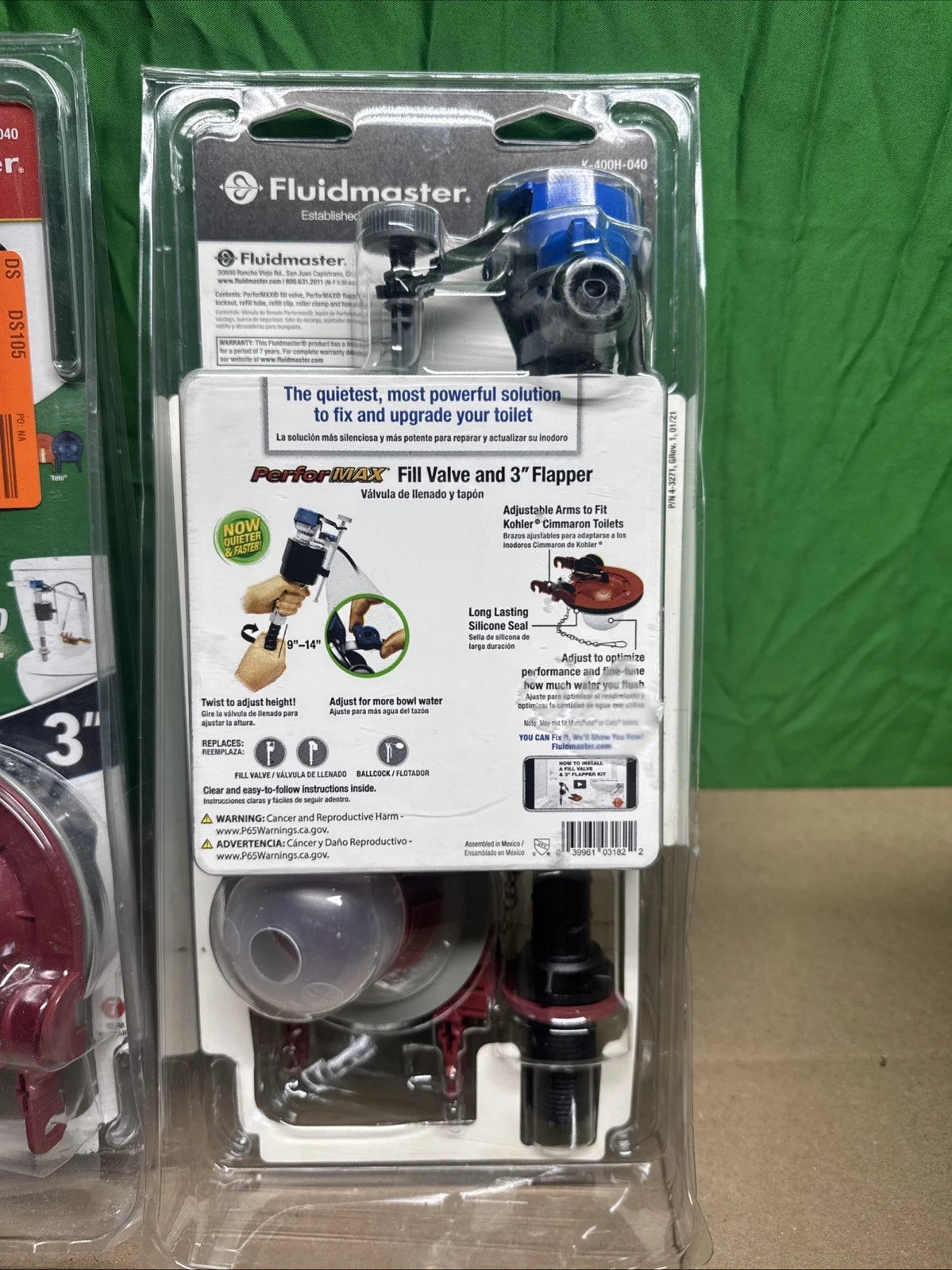 LOT OF 3 Fluidmaster PerforMAX Fill Valve and 3-Inch Flapper Toilet Repair