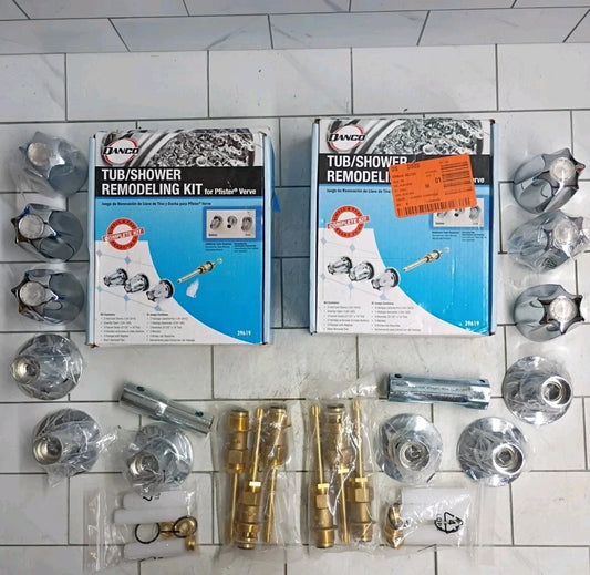 2pk Danco 39619 3-Handle Tub and Shower Wall Mount Trim Kit. Open Box