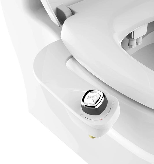 BioBidet SlimEdge Bidet Attachment for Toilet, Non Electric Self Cleaning White