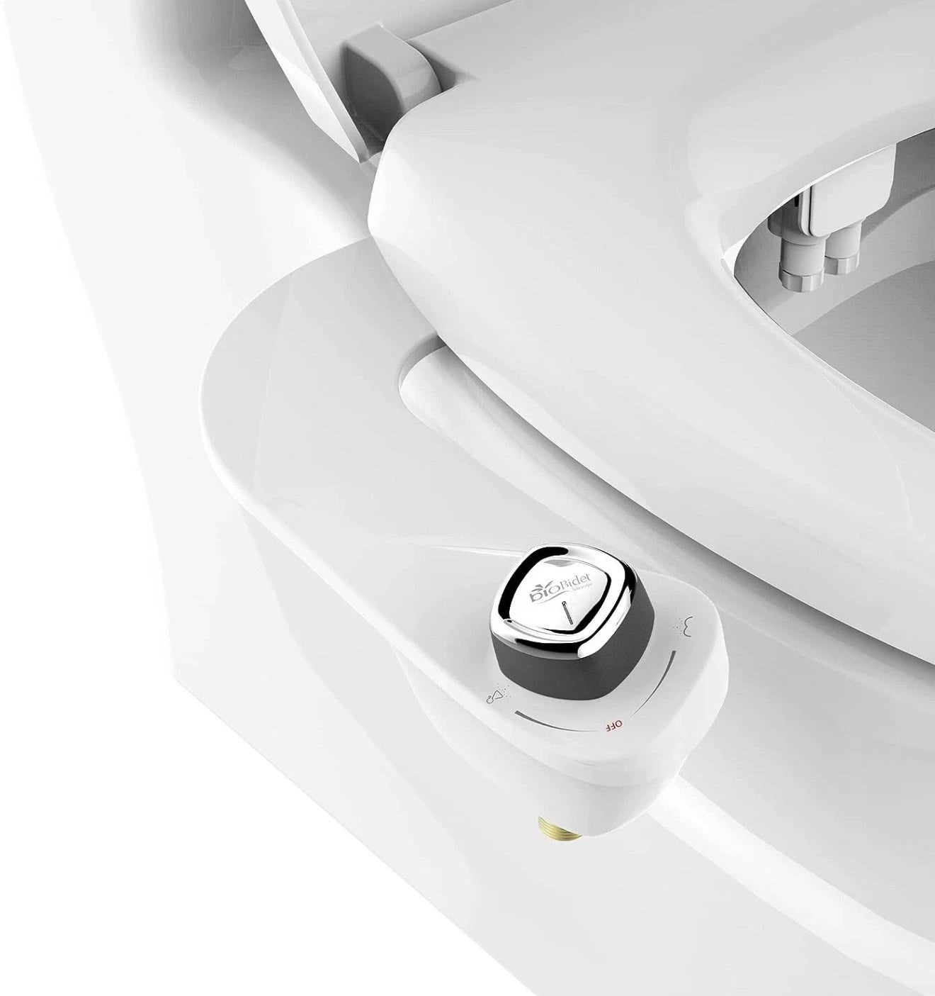 Bio Bidet SlimEdge Bidet Attachment for Toilet, Non Electric Self Cleaning White