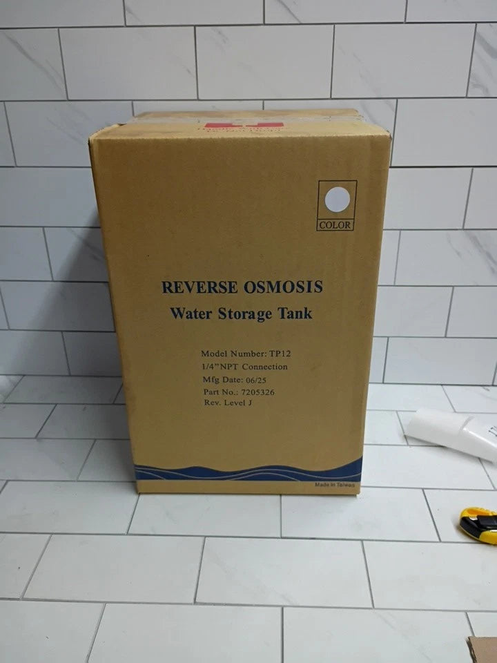 GE Reverse Osmosis Water Storage Tank M-TP12 Part 7205326 White W/Stand New OB