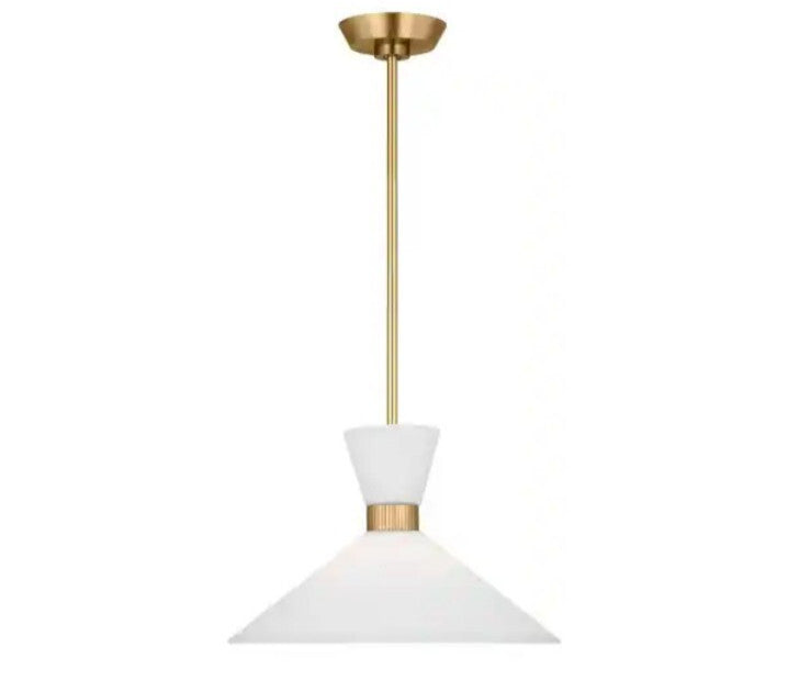 Belcarra Medium 15 in. W x 10.125 in. H 1-Light Satin Brass Statement Pendant OB