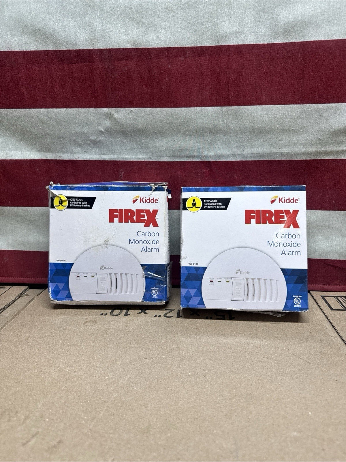 2 Pack Kidde Firex Hardwired Carbon Monoxide Detector w/LED, 9V Backup Battery