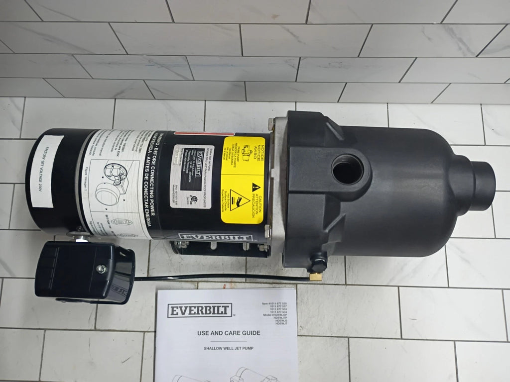 Everbilt HDSWH5P 1/2 HP Plastic Shallow Well Jet Pump New Open Box