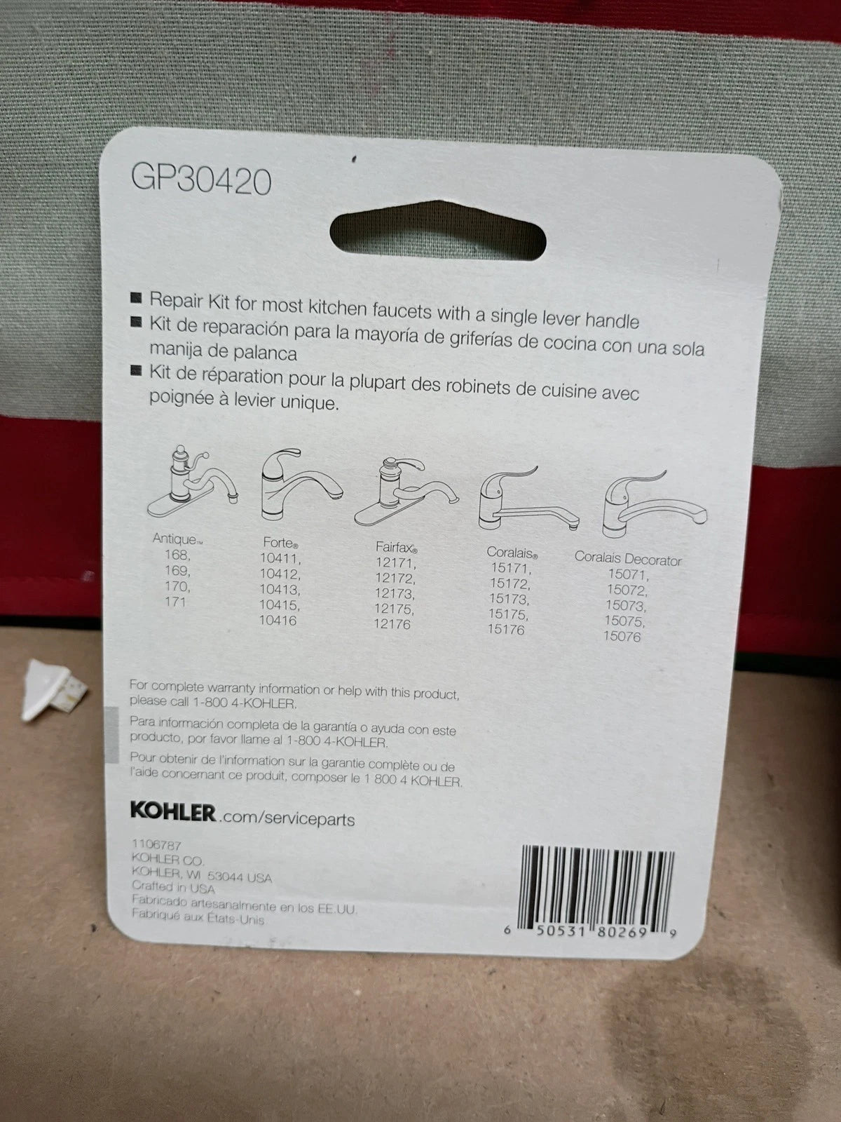 Lot Of 3 Kohler GP30420 ~ O-Ring Seal Kit for Kitchen Faucets.