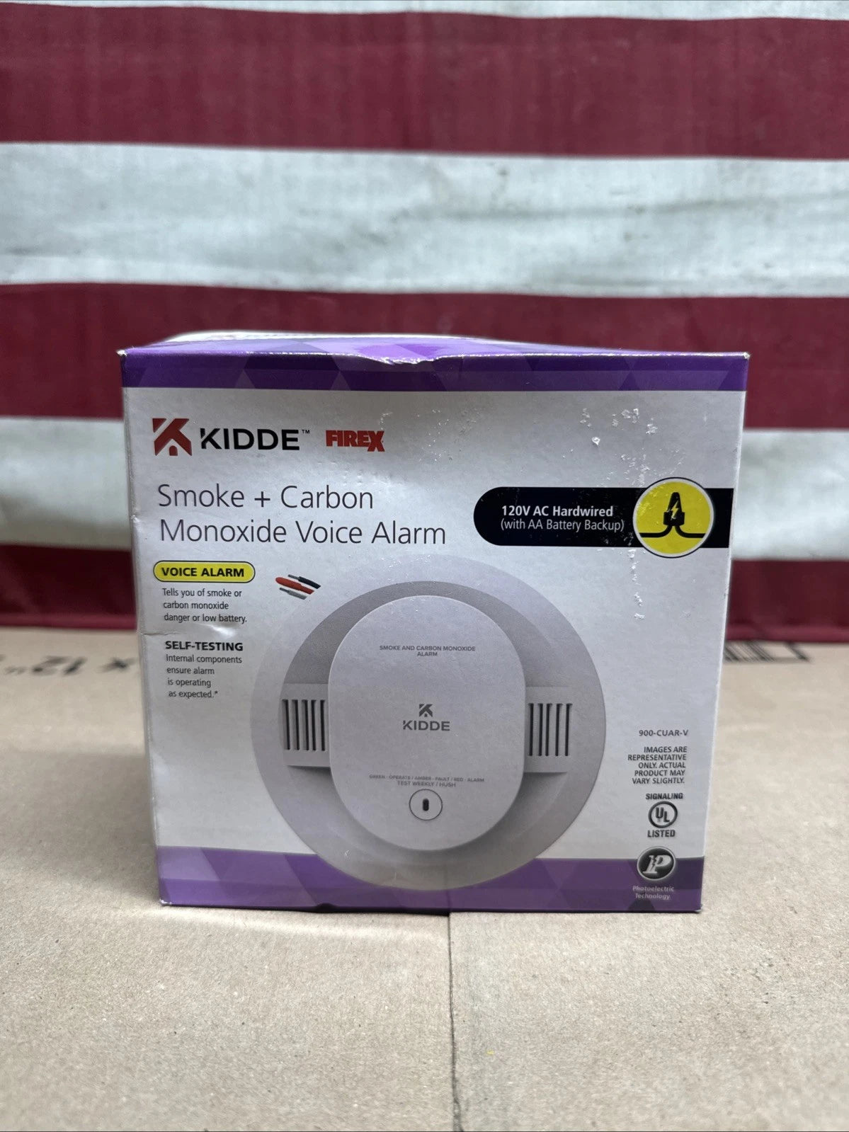 Kidde Smoke Carbon Monoxide Voice Alarm Detector Hardwired 900-CUAR-V