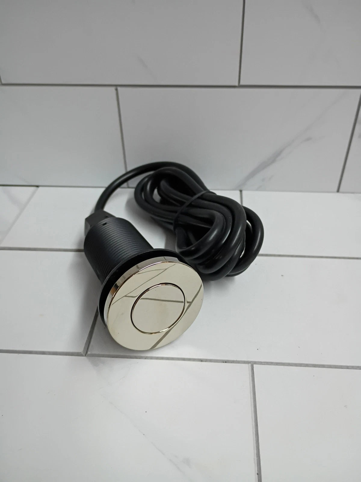 Kohler Sink Top Garbage Disposal Button 3.6" Long with 5' Air Hose Chrome switch