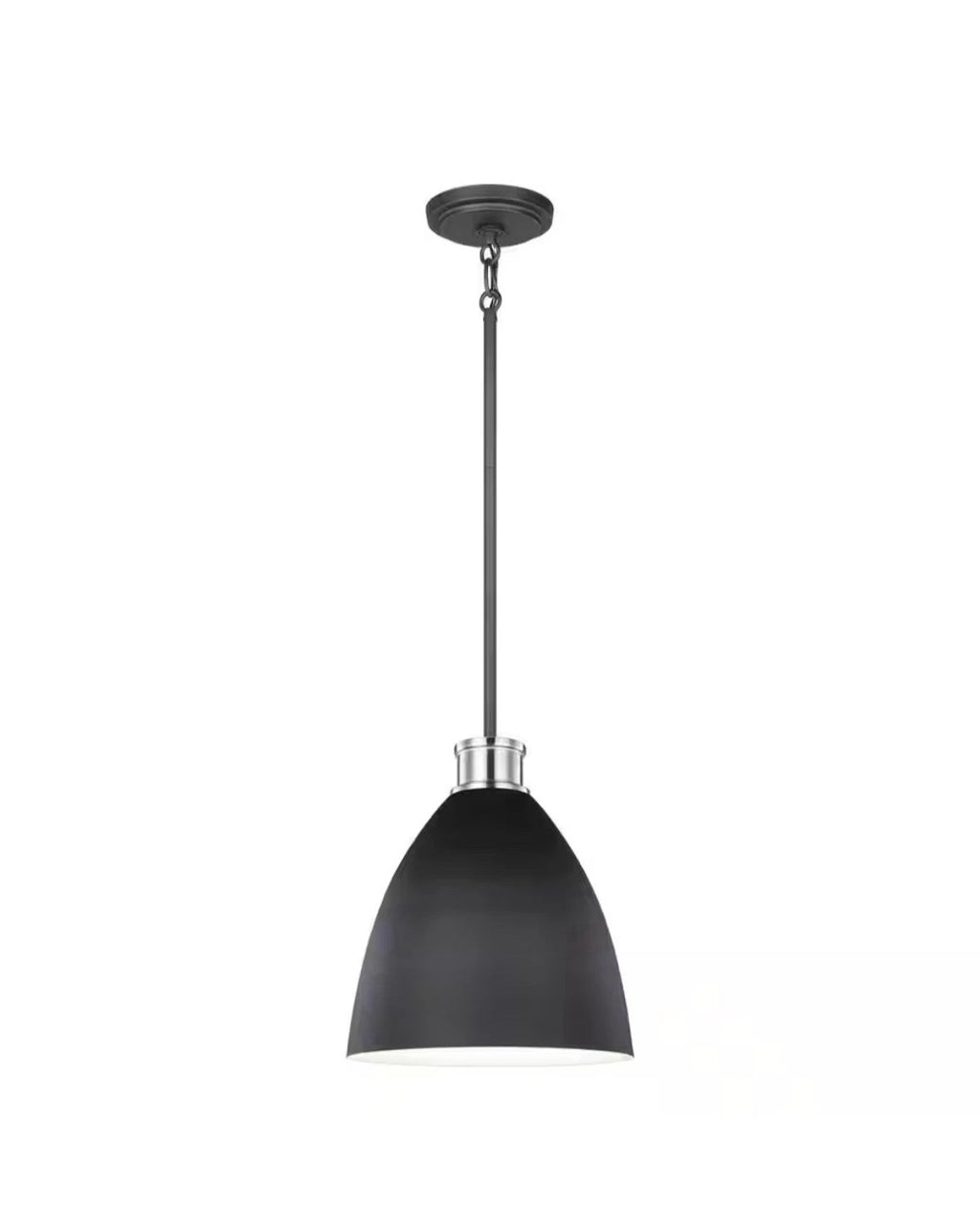 GL - Varus 10.5 in. W 1-Light Matte Black Metal Modern Industrial Pendant