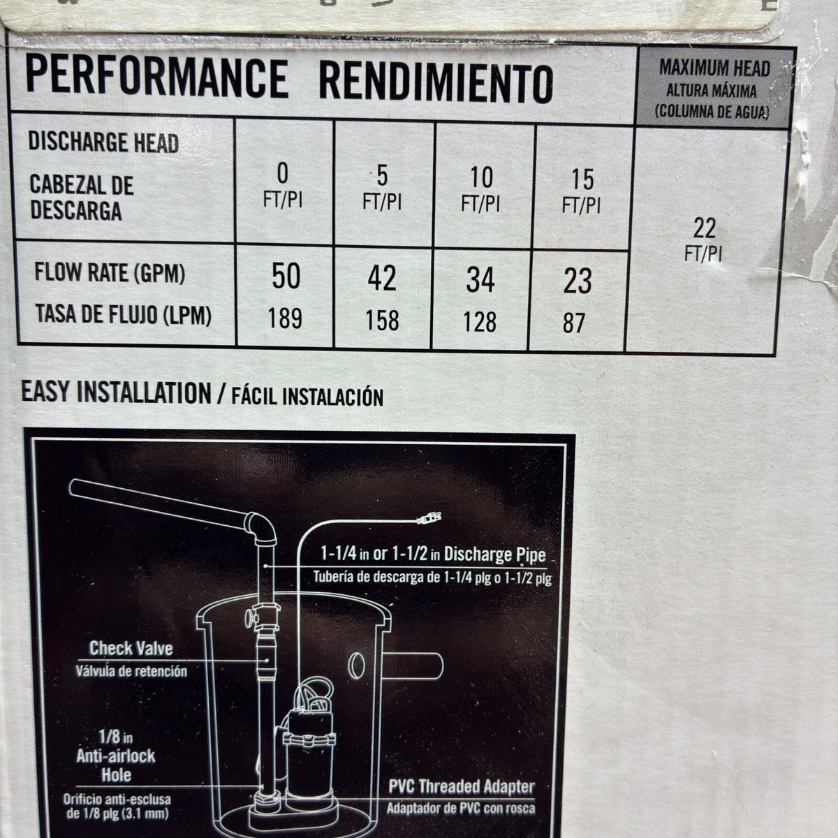 Everbilt 1/4 HP Aluminum Sump Pump w/ Tether Float Switch HDSP25W NEW OPEN BOX.