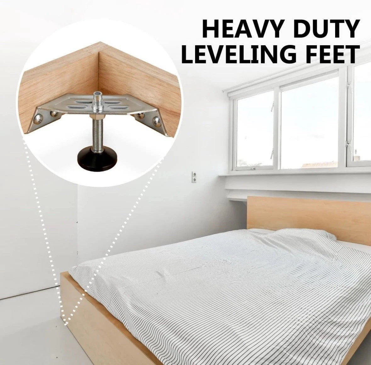 2pk Corner Leveling Feet 4PK,HeavyDuty Adjustable Furniture Feet for Cabinet/Va