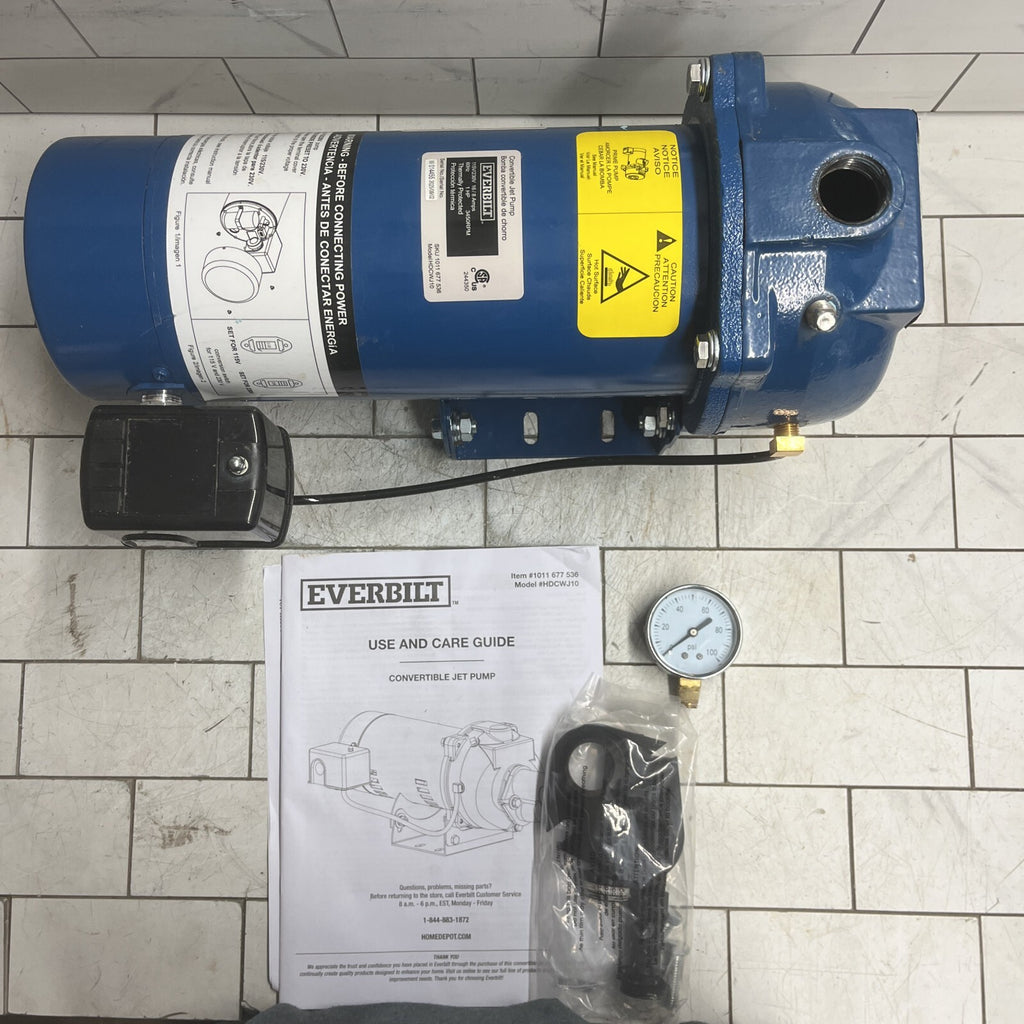 Everbilt HDCWJ10, 1 HP 115/230 Volt Professional Convertible Jet Pump PARTS ONLY