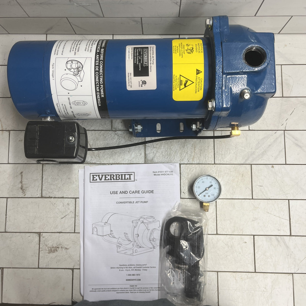 Everbilt HDCWJ10, 1 HP 115/230 Volt Professional Convertible Jet Pump PARTS ONLY