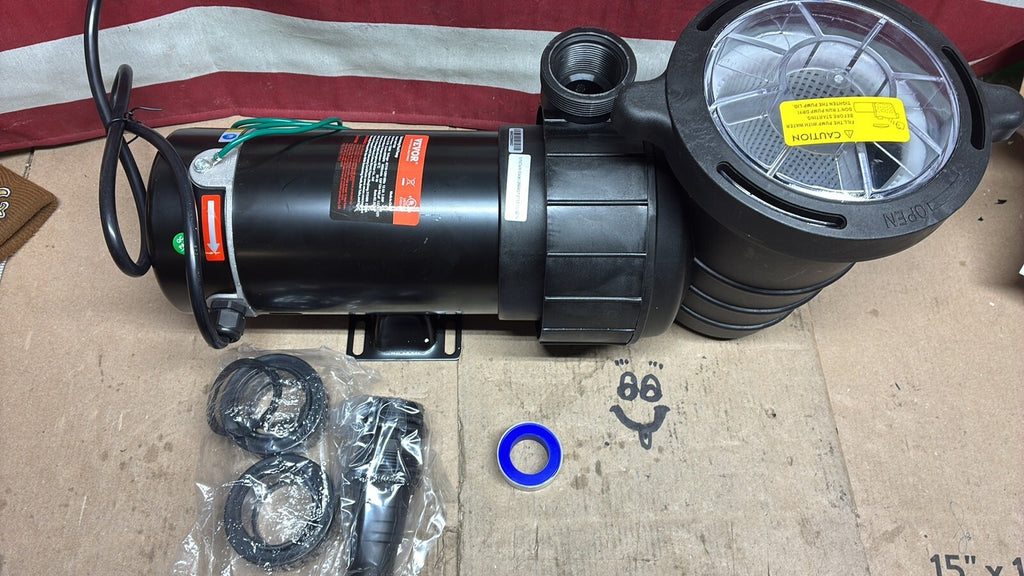 VEVOR HAP1500 SWIMMING POOL PUMP 2.0HP 115V 1500W SINGLE SPEED 5400 GPH