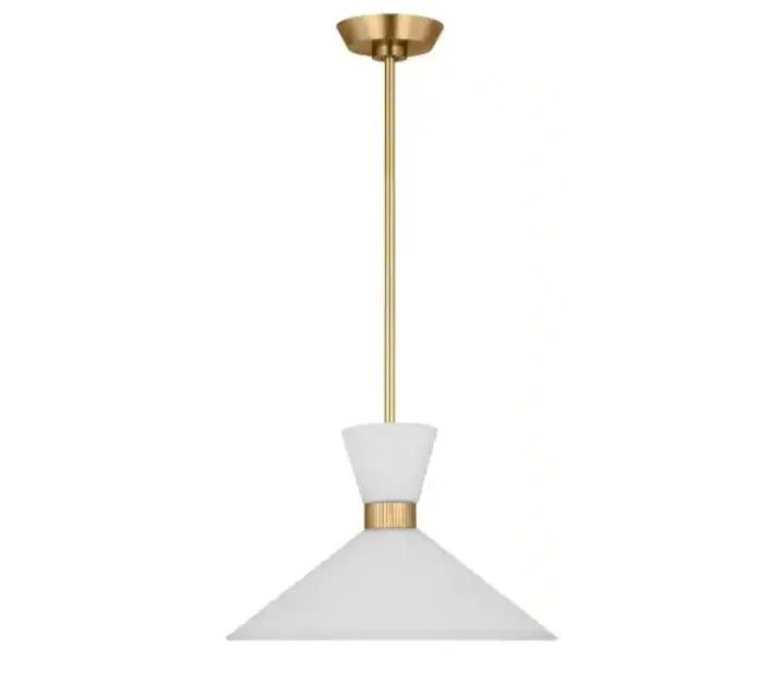 Belcarra Medium 15 in. W x 10.125 in. H 1-Light Satin Brass Statement Pendant OB