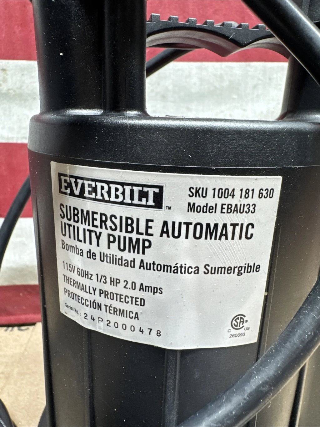 Everbilt EBAU33 1/3 HP Automatic Utility Pump 1004181630
