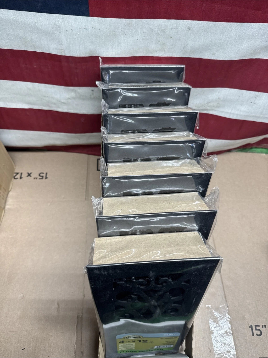 Lot Of 7 Hampton Bay Elegant Scroll 4 in. x 12 in. Steel Floor Register