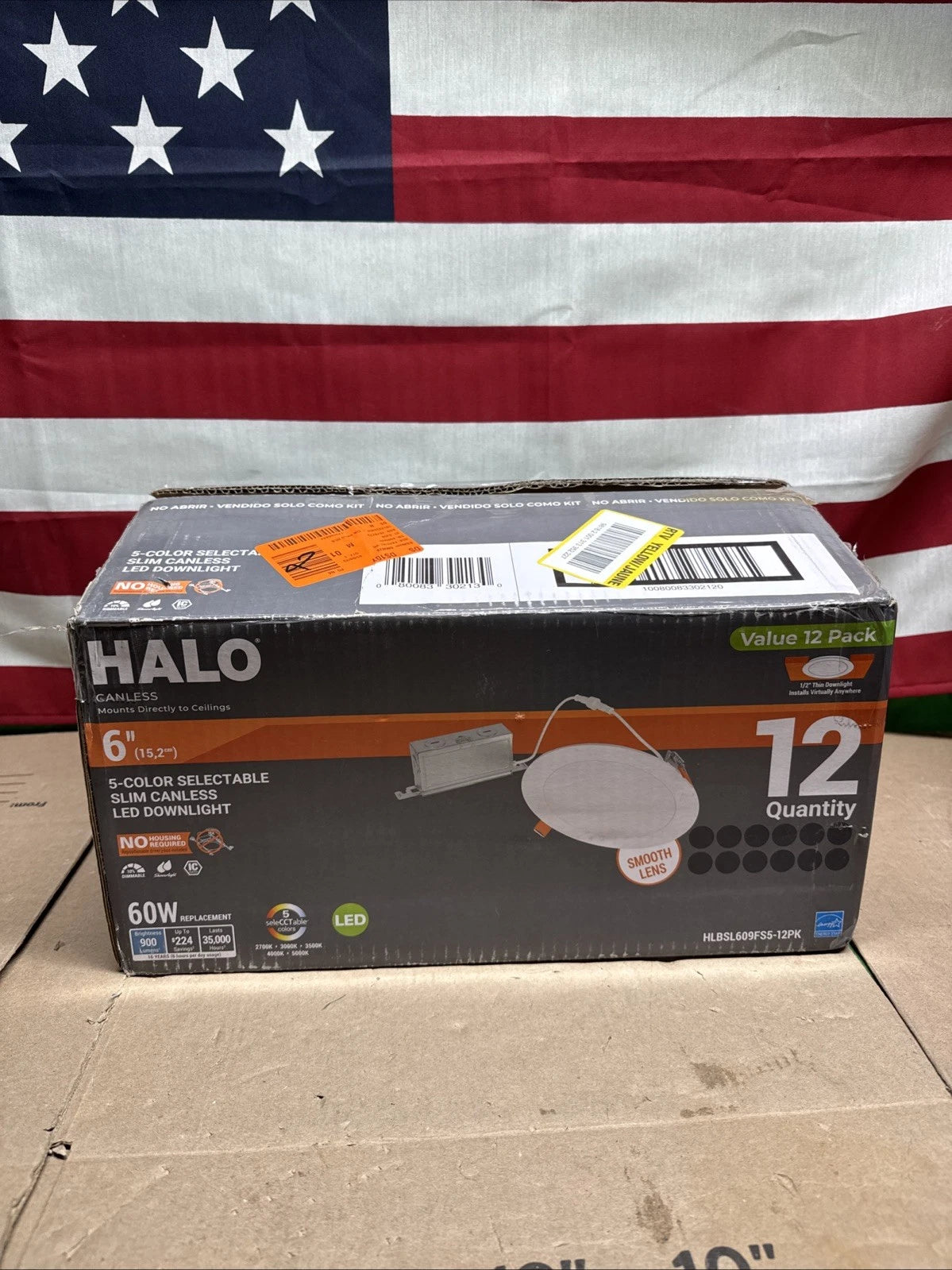 HALO HLBSL 6 in. Can Less Integrated LED, 900 Lumens, 5CCT, White (12-Pack)
