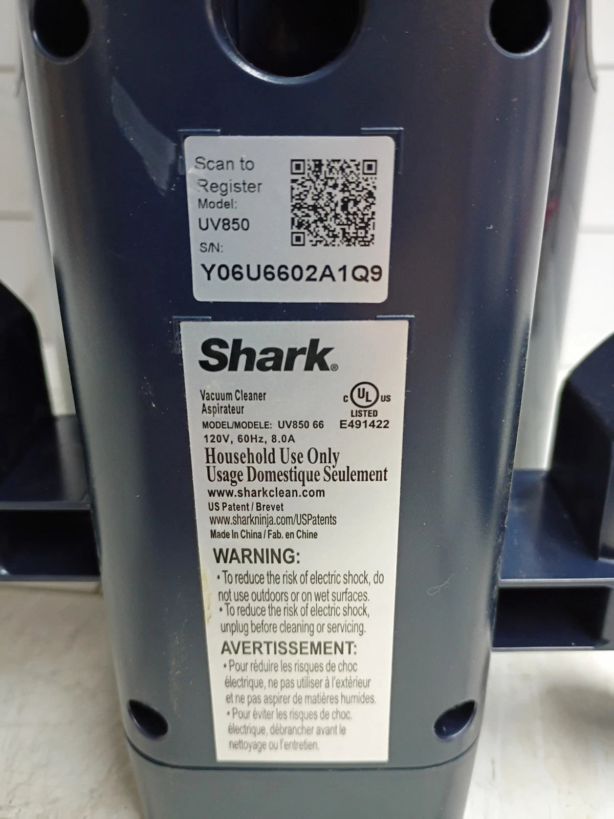 Shark Performance Lift-Away ADV Upright Vacuum UV850 66 **PARTS ONLY**