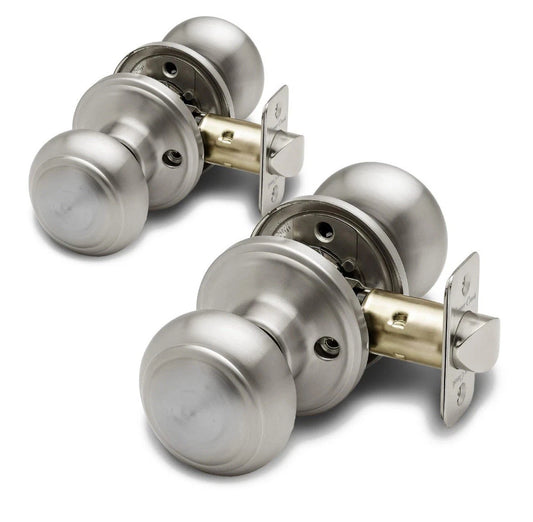 2Pk Colonial Passage Interior Door Knob ANSI Grade-3 Certified, Modern Heavy Du