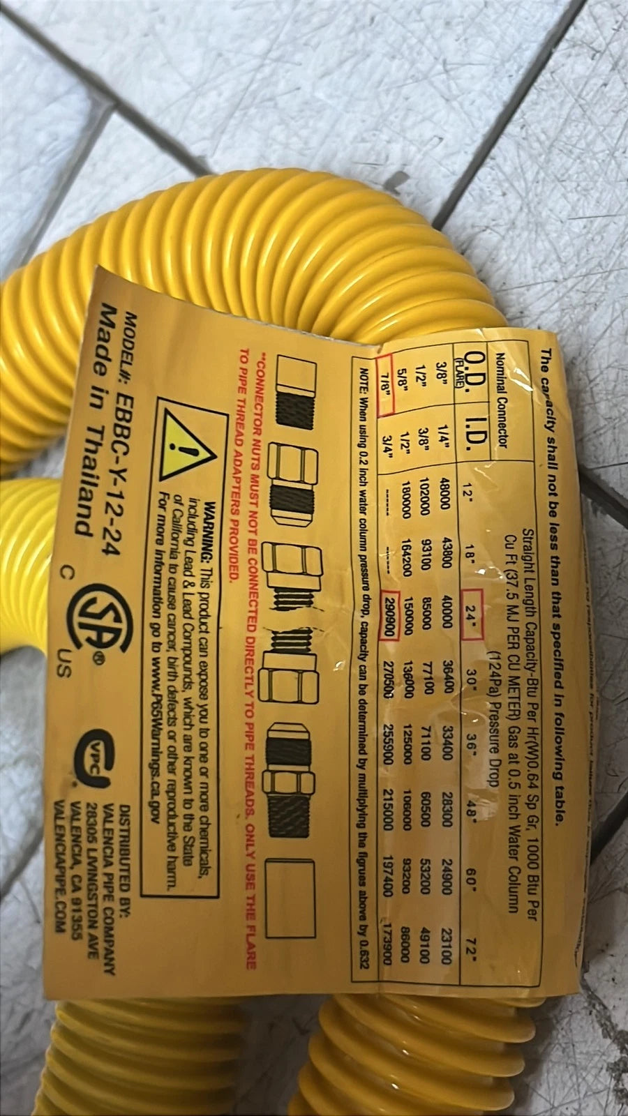 Lot Of 10 Home-Flex 3/4 in. FIP x 3/4 in. MIP x 24 in. Gas Connector 7/8 in.